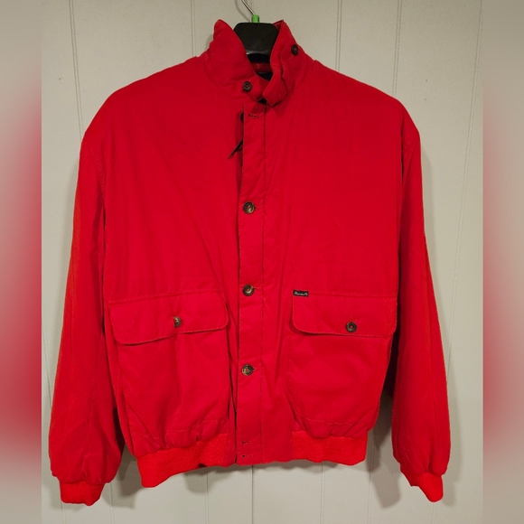 Faconnable Mens Insulated Red Size XL Water Resistant Jacket Windbreaker Pockets - Picture 1 of 6